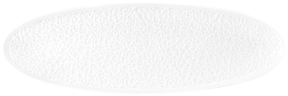 Coupplatte 44x14 cm oval Vollrelief Nori weiss