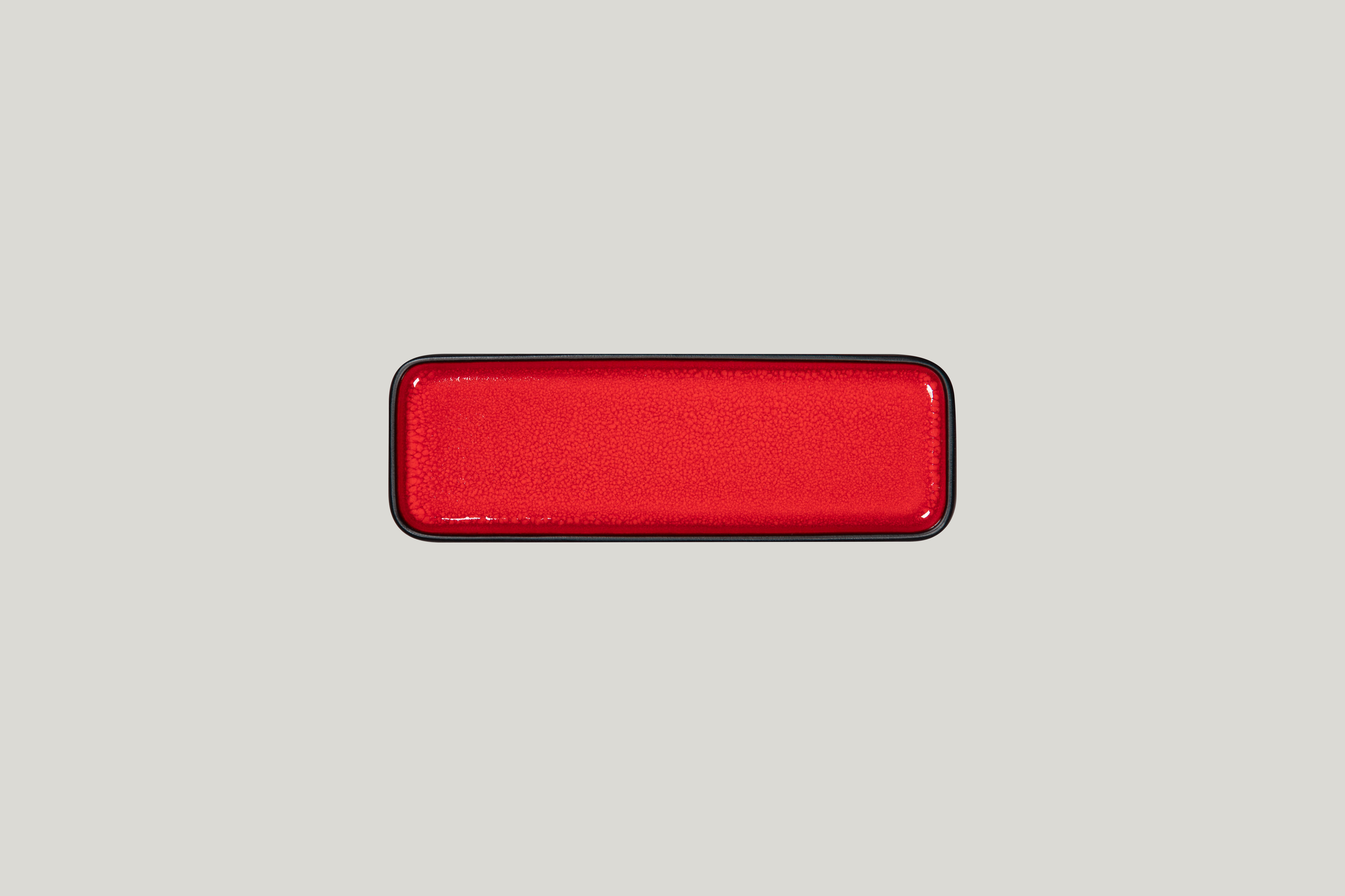 Teller flach rechteckig 24x8x2,3cm Fractal FIRE red