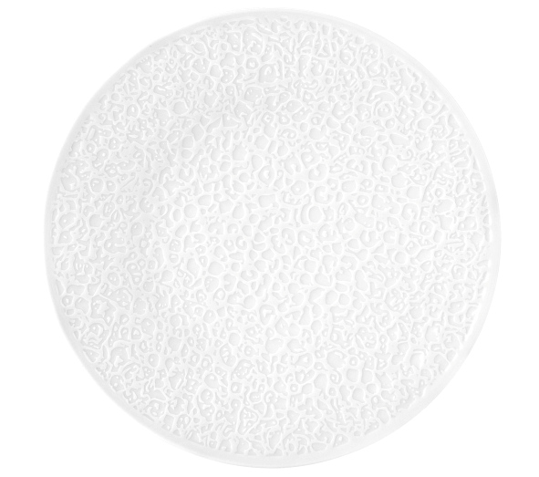 Teller flach 28 cm Vollrelief Nori weiss