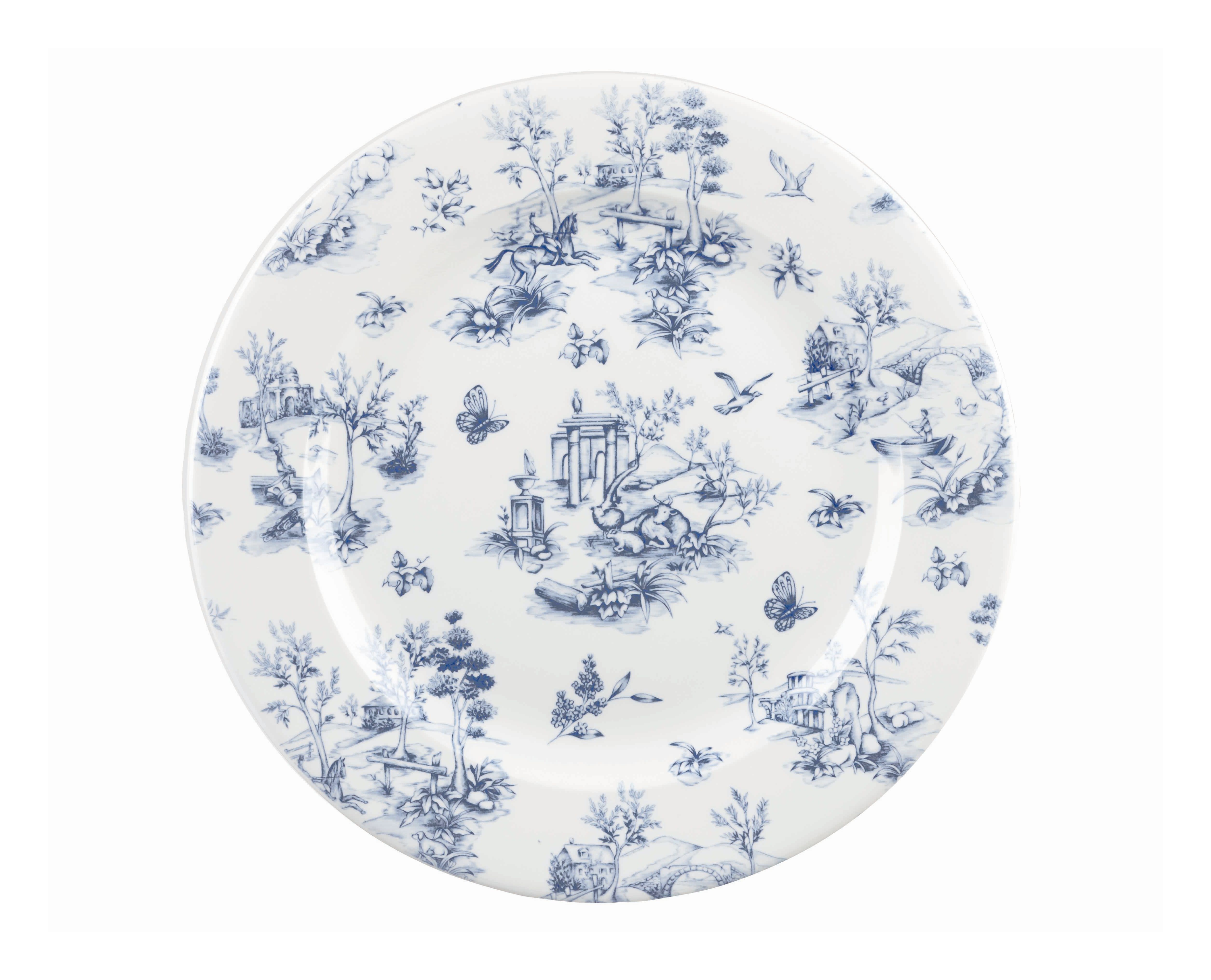 122823 Teller flach 21cm VINTAGE PRINTS prague toile