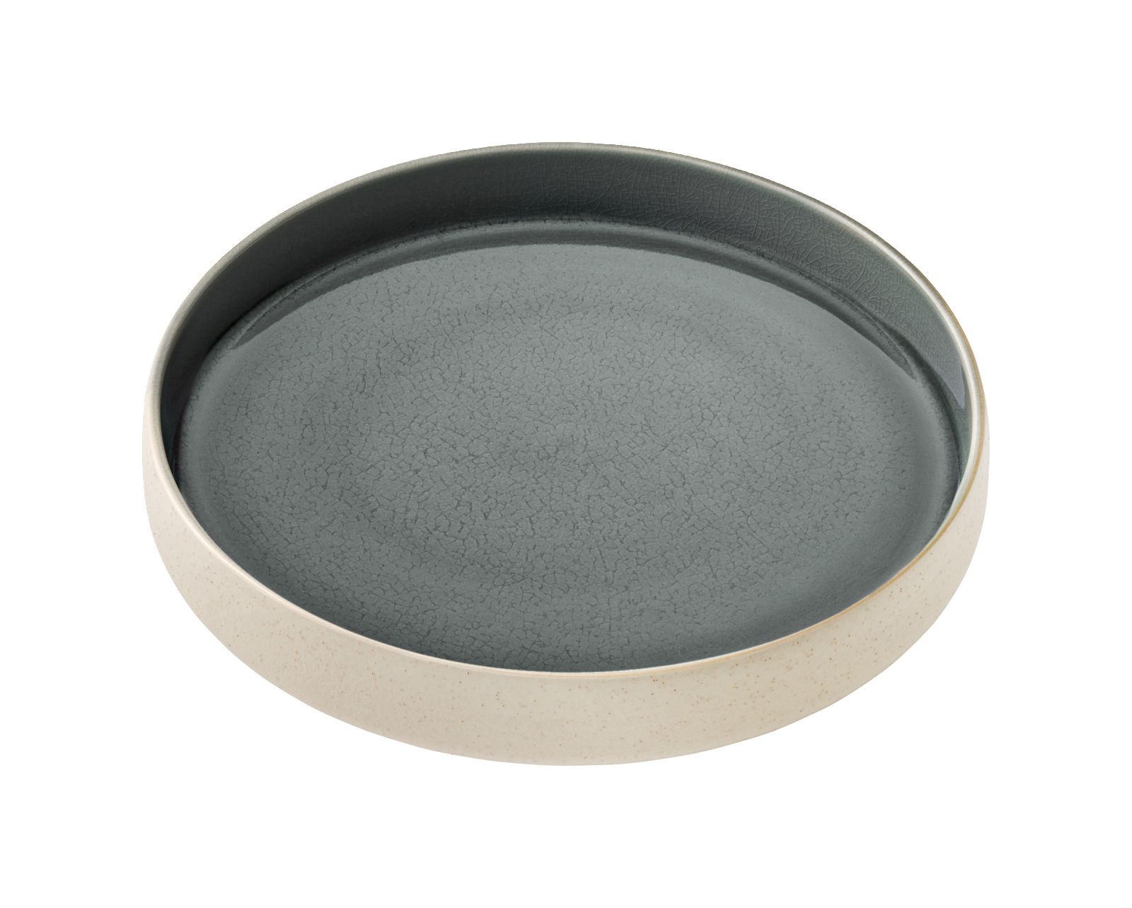 Teller tief rund hoher Rand 24cm NARA grau