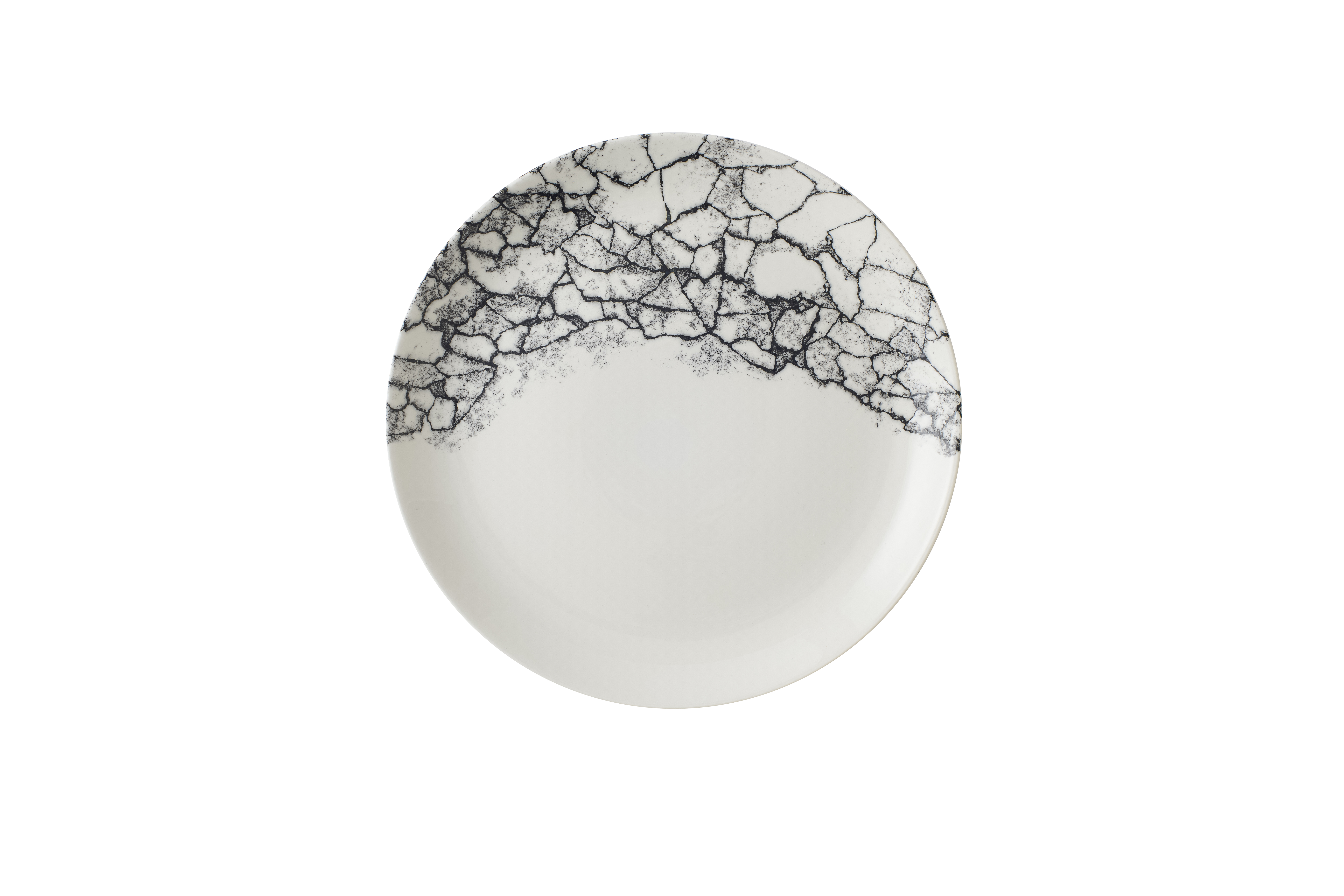 Teller flach coup 28,8cm KINTSUGI quartz black