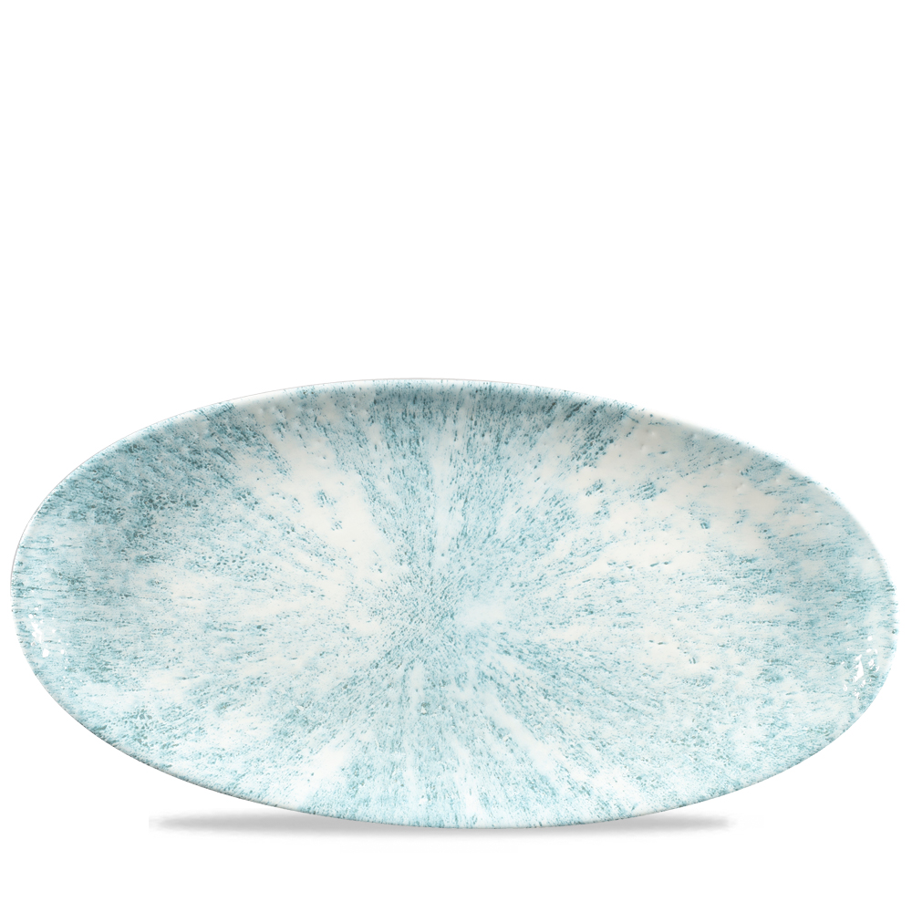 Platte Chefs oval 34,7x17,3cm STONE Aquamarine