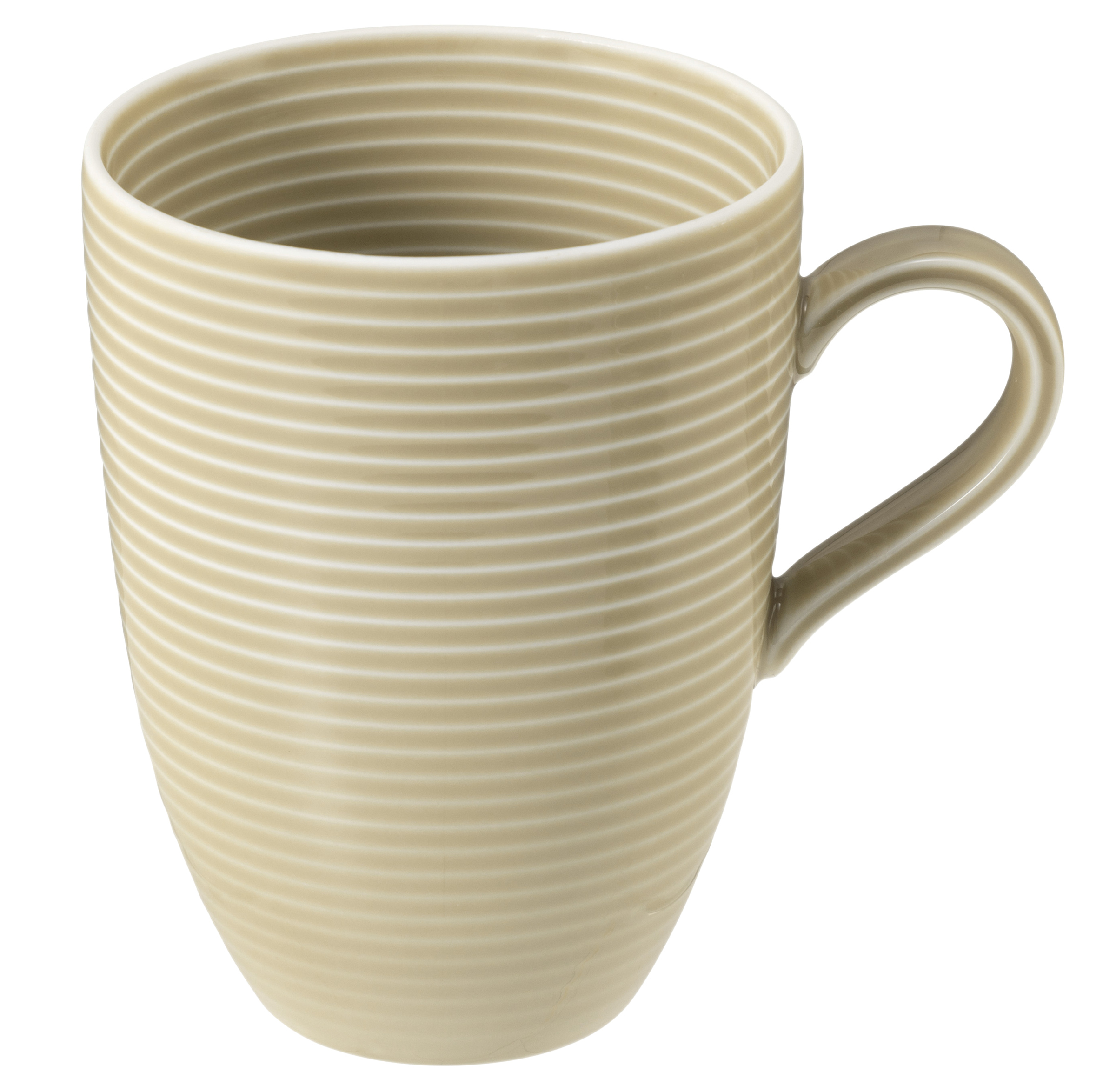 Becher rund mit Relief mit Henkel 0,35l mit Relief BEAT sandbeige