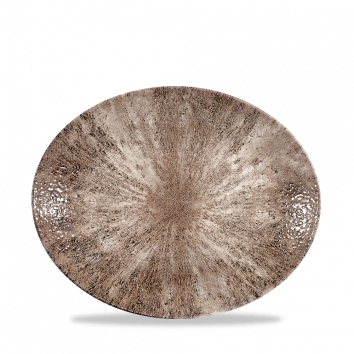 Teller flach oval coup 25,5cm STONE zircon brown