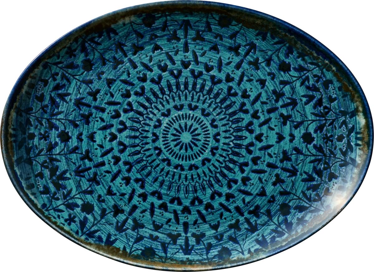 Platte oval coup indigo 32x24cm MIRAGE