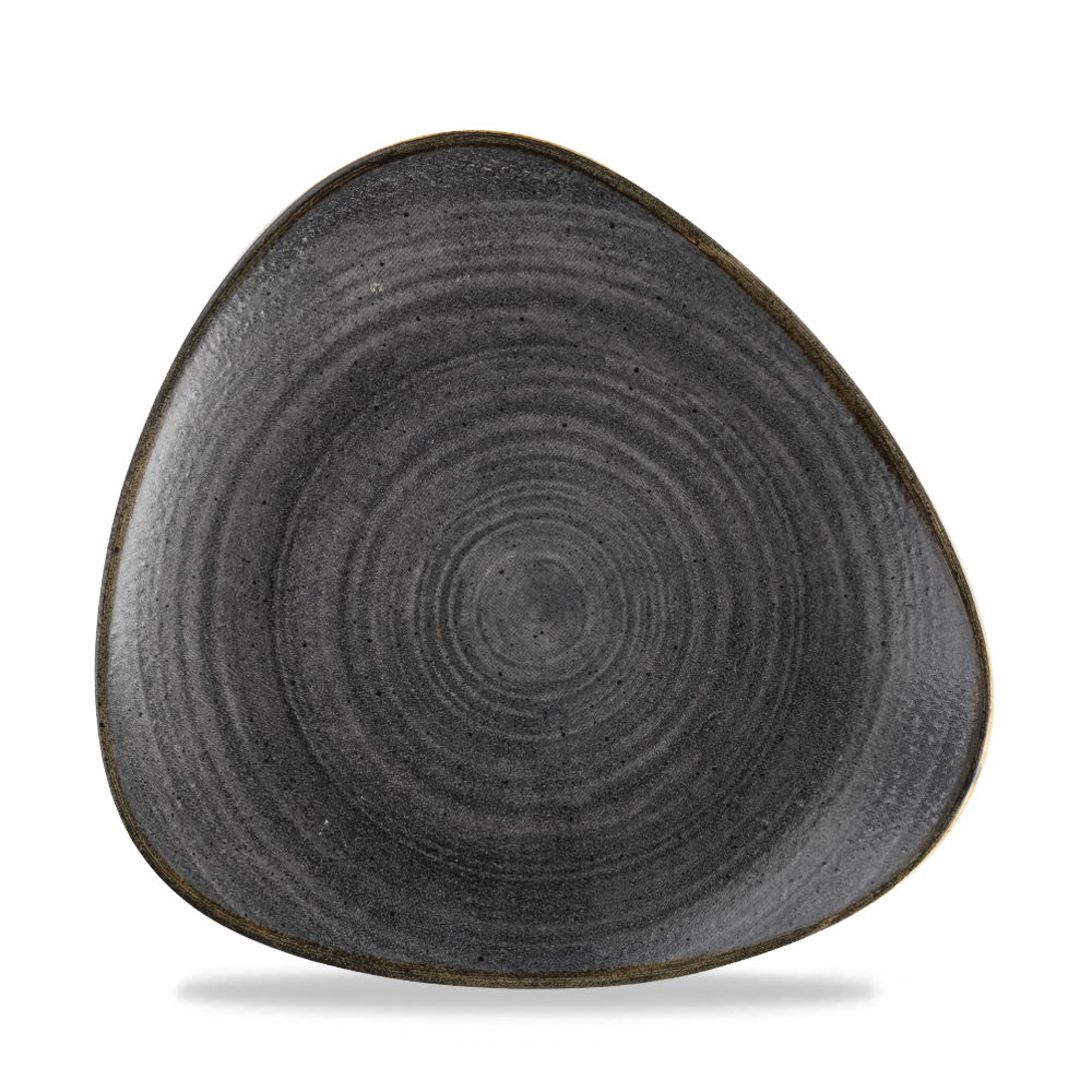 Teller dreieckig 22,9cm STONECAST RAW Black