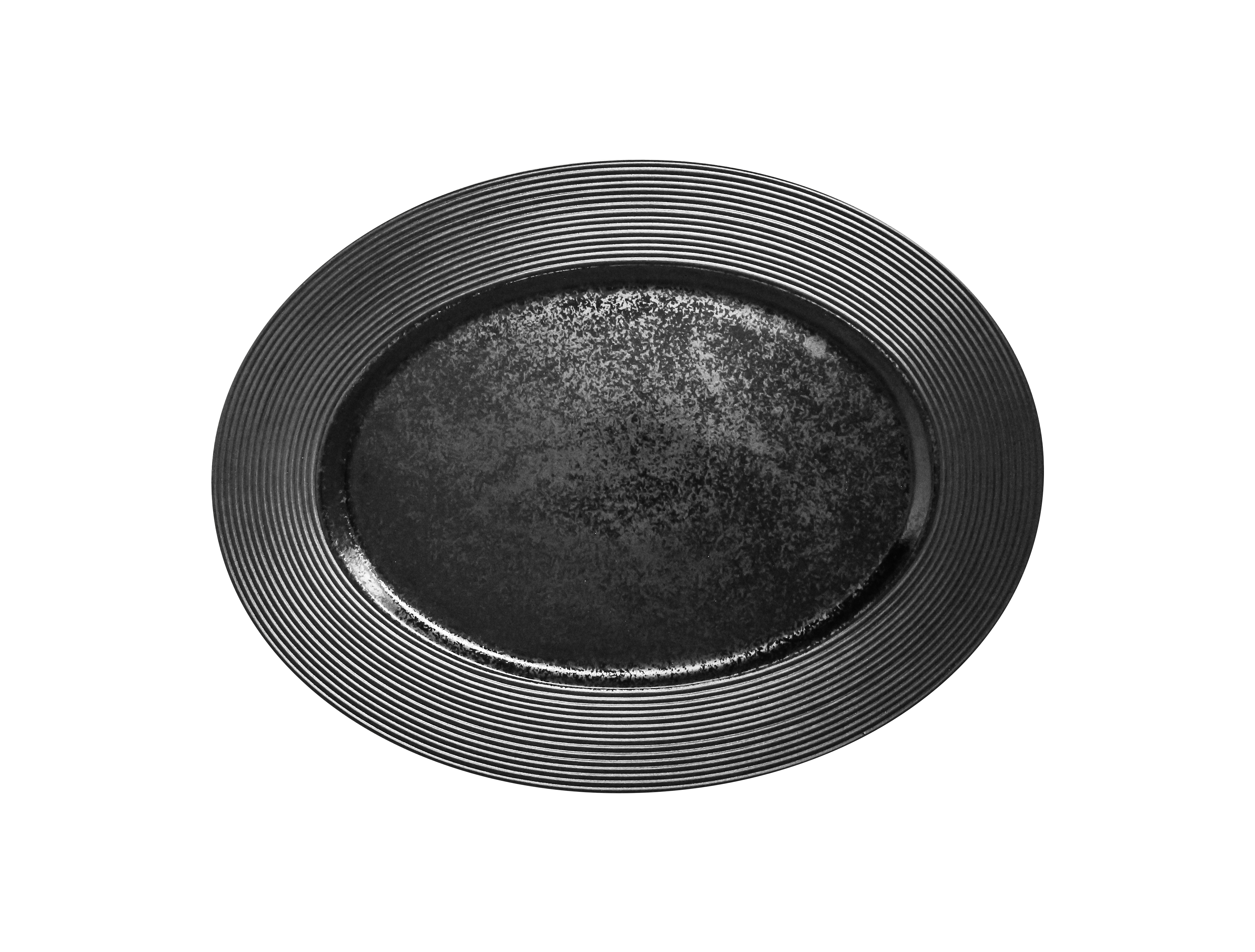 Platte oval 36x27x2,5cm EDGE black