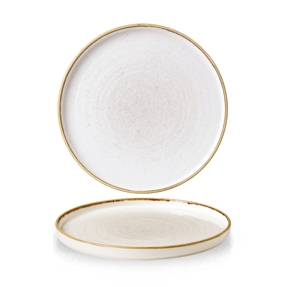 Teller flach walled 26cm STONECAST barley white