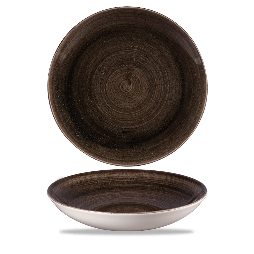 Teller tief coup 24,8cm 1136ml STONECAST PATINA iron black