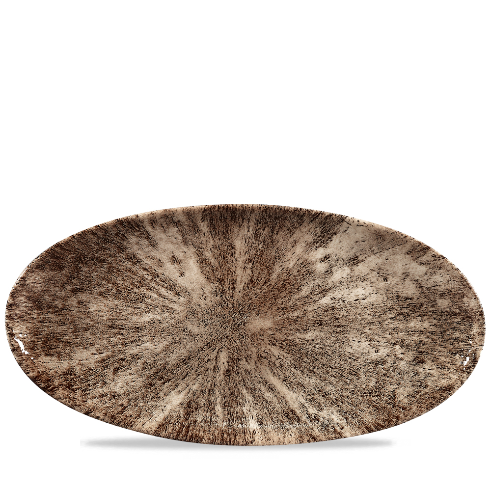 Platte Chefs oval 34,7x17,3cm STONE Zircon brown