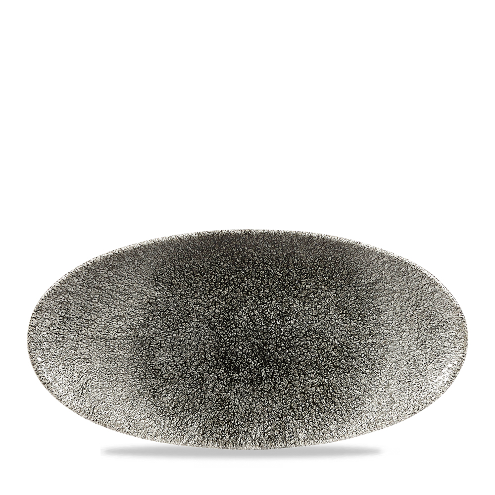 Platte Chefs oval 29,9x15cm RAKU Quartz black