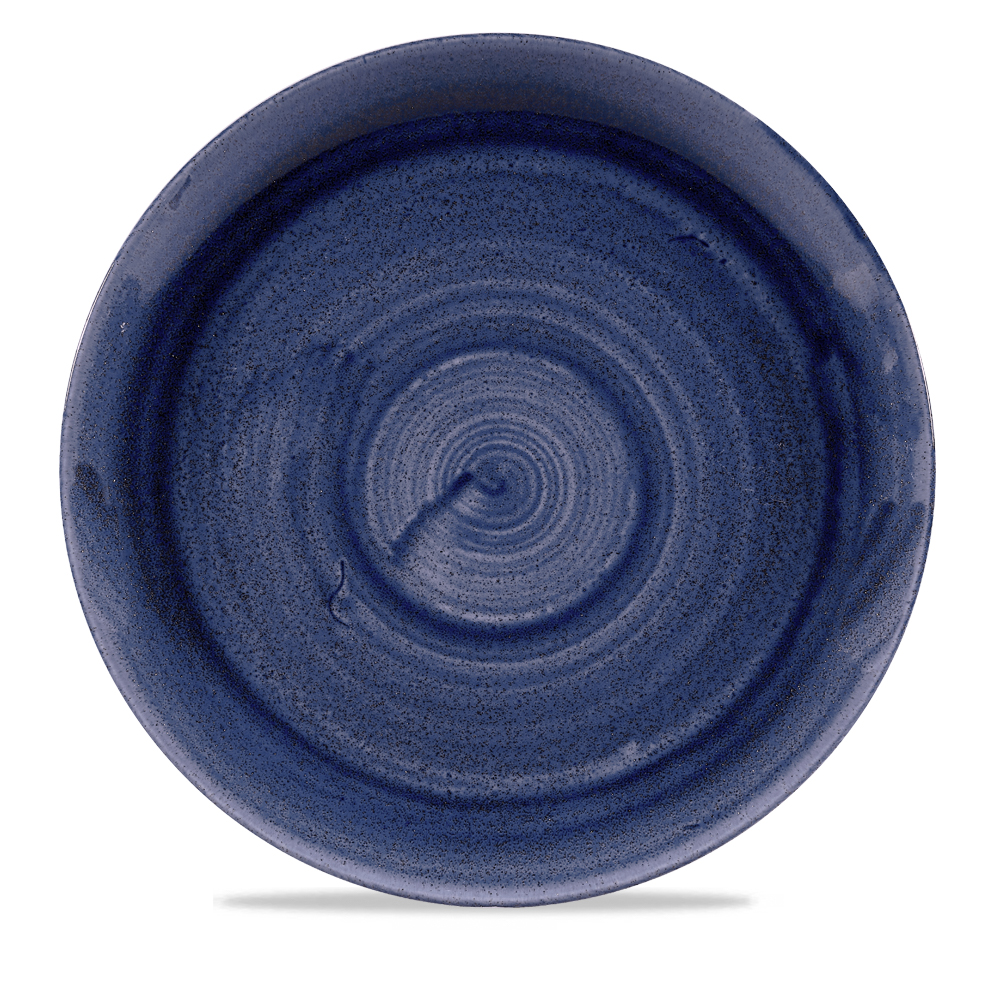 Teller flach coup 28,8cm STONECAST PATINA cobalt blue