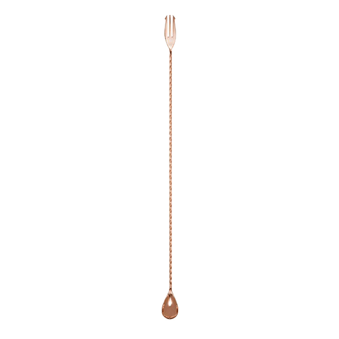 Barlöffel mit Gabel Edelstahl kupferfarben 50 cm