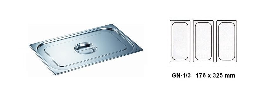 GN-Deckel 1/3 mit Griffmulde 18/10