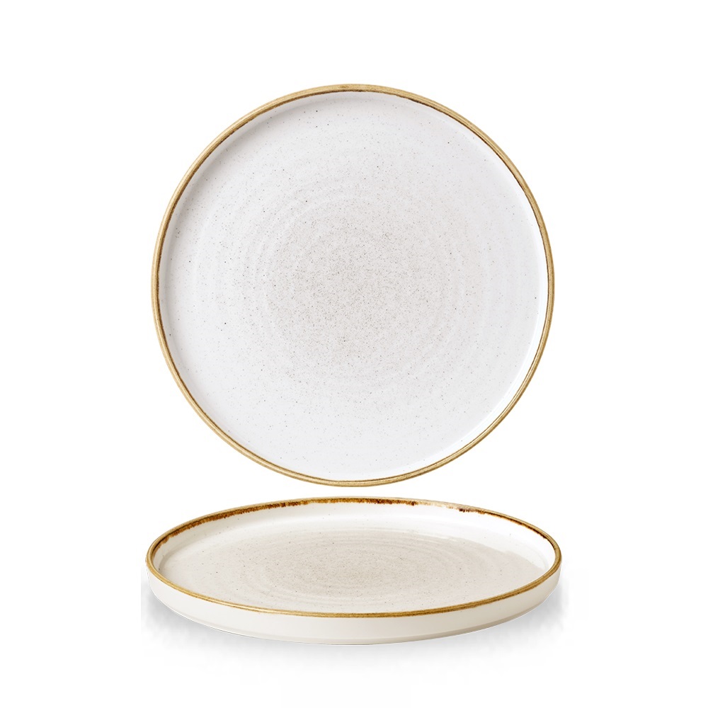 Teller flach walled 21cm STONECAST barley white