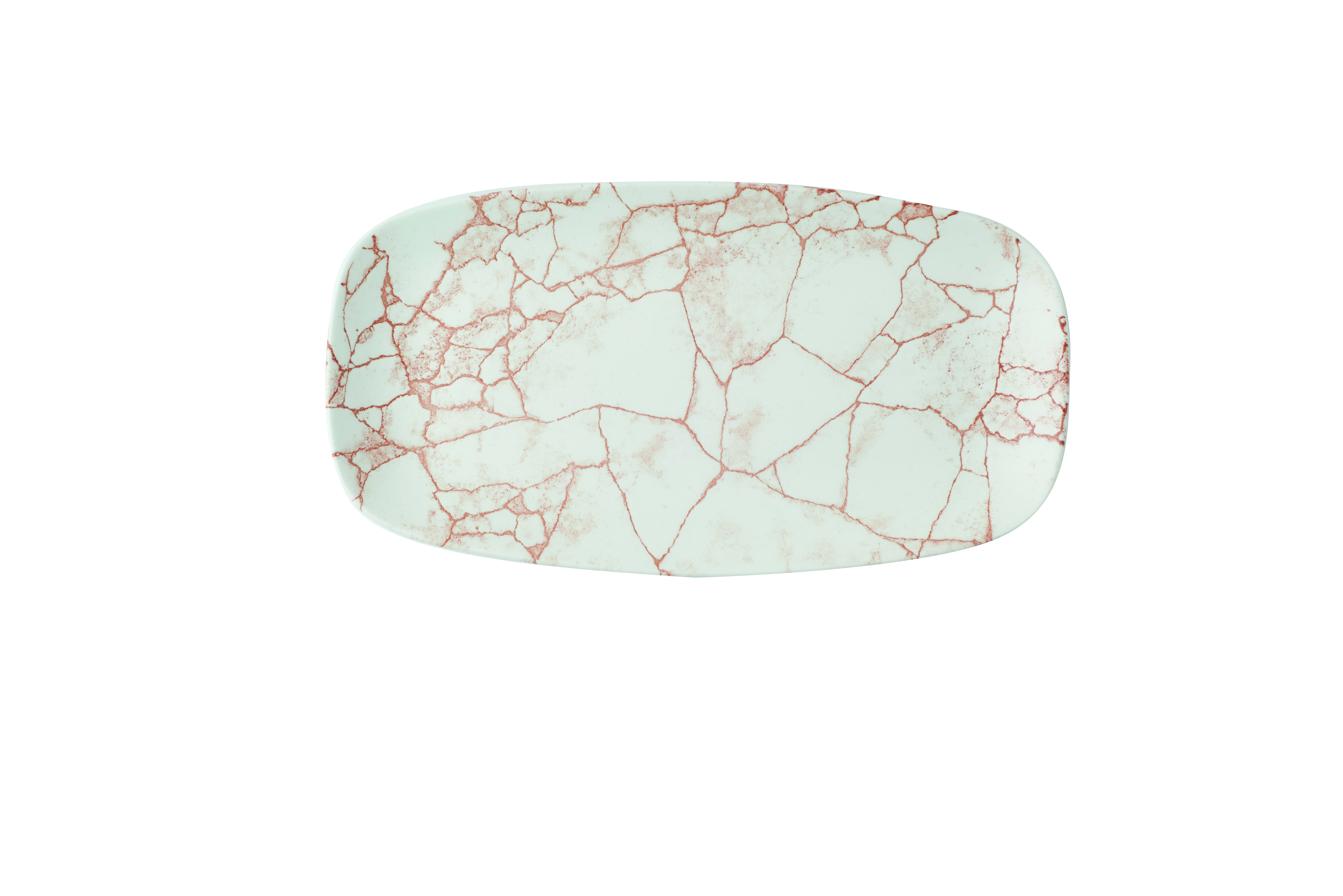 Platte eckig 35,5x18,9cm KINTSUGI coral