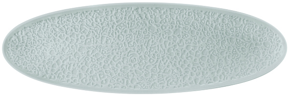 Coupplatte 44x14 cm oval Vollrelief Nori arktisblau ligh