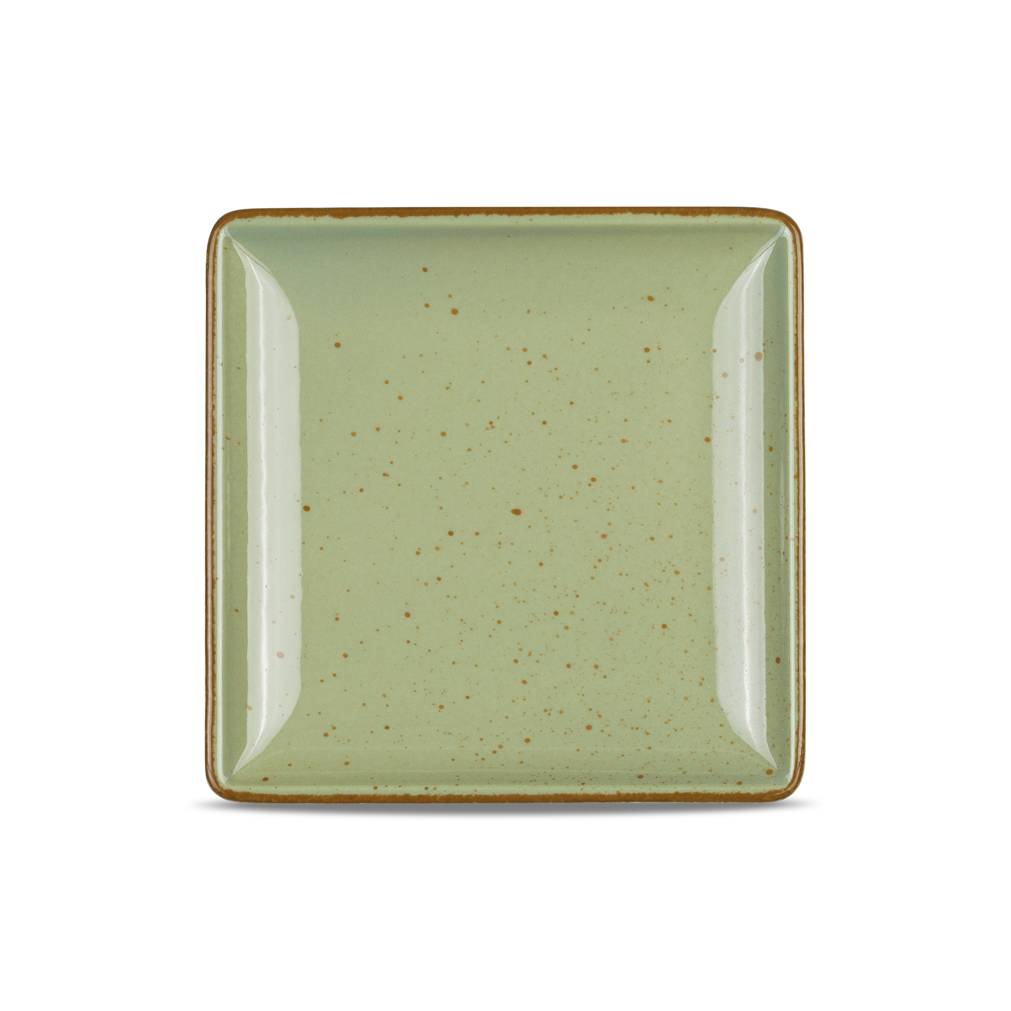 156445 Teller flach eckig 17x17cm SMART olive smash