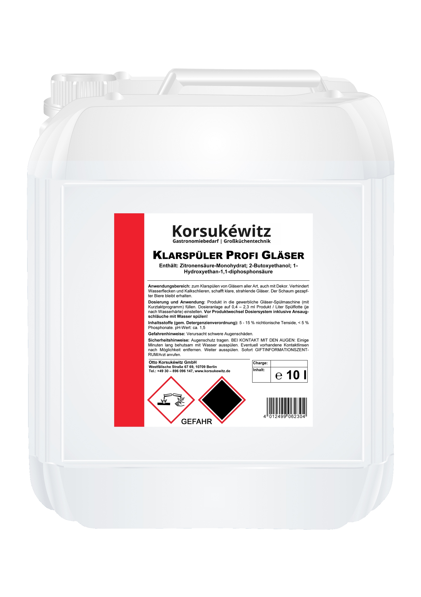 Klarspüler für Gläser 10l PROFI Kanister