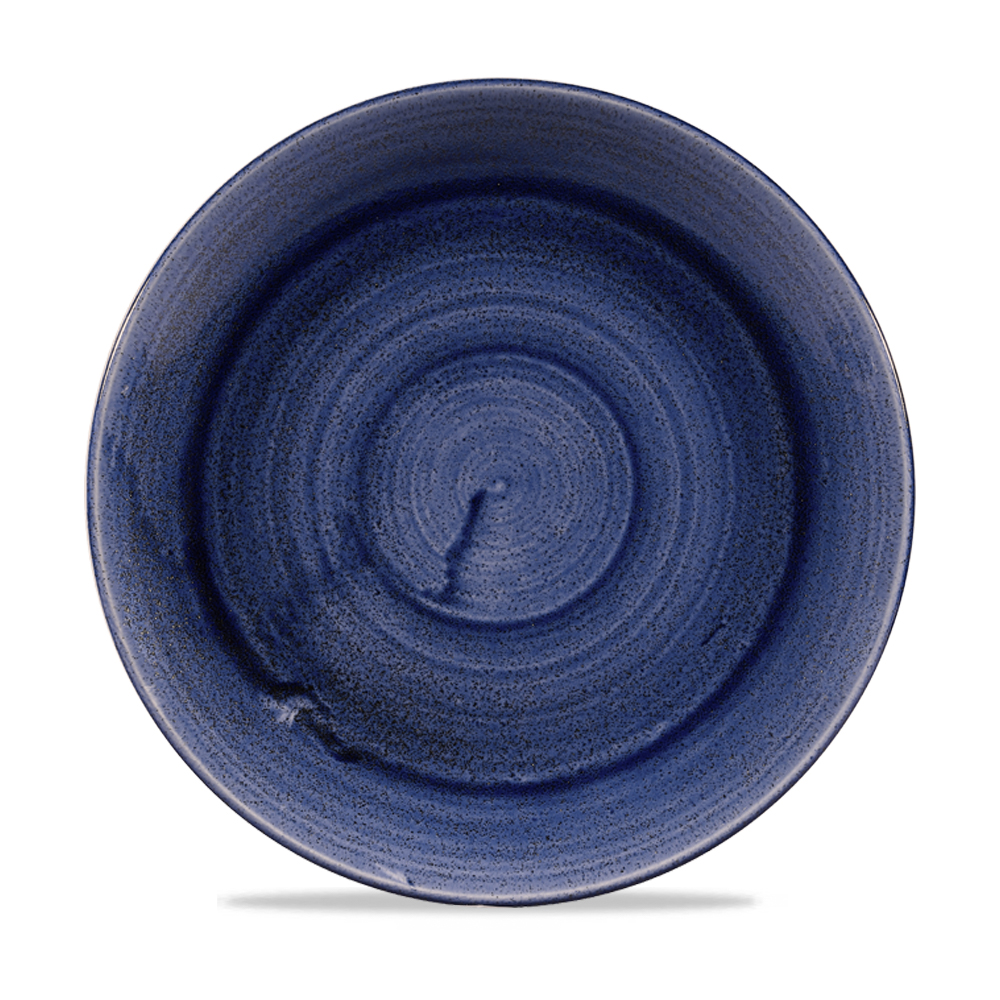 Teller flach coup 26cm STONECAST PATINA cobalt blue