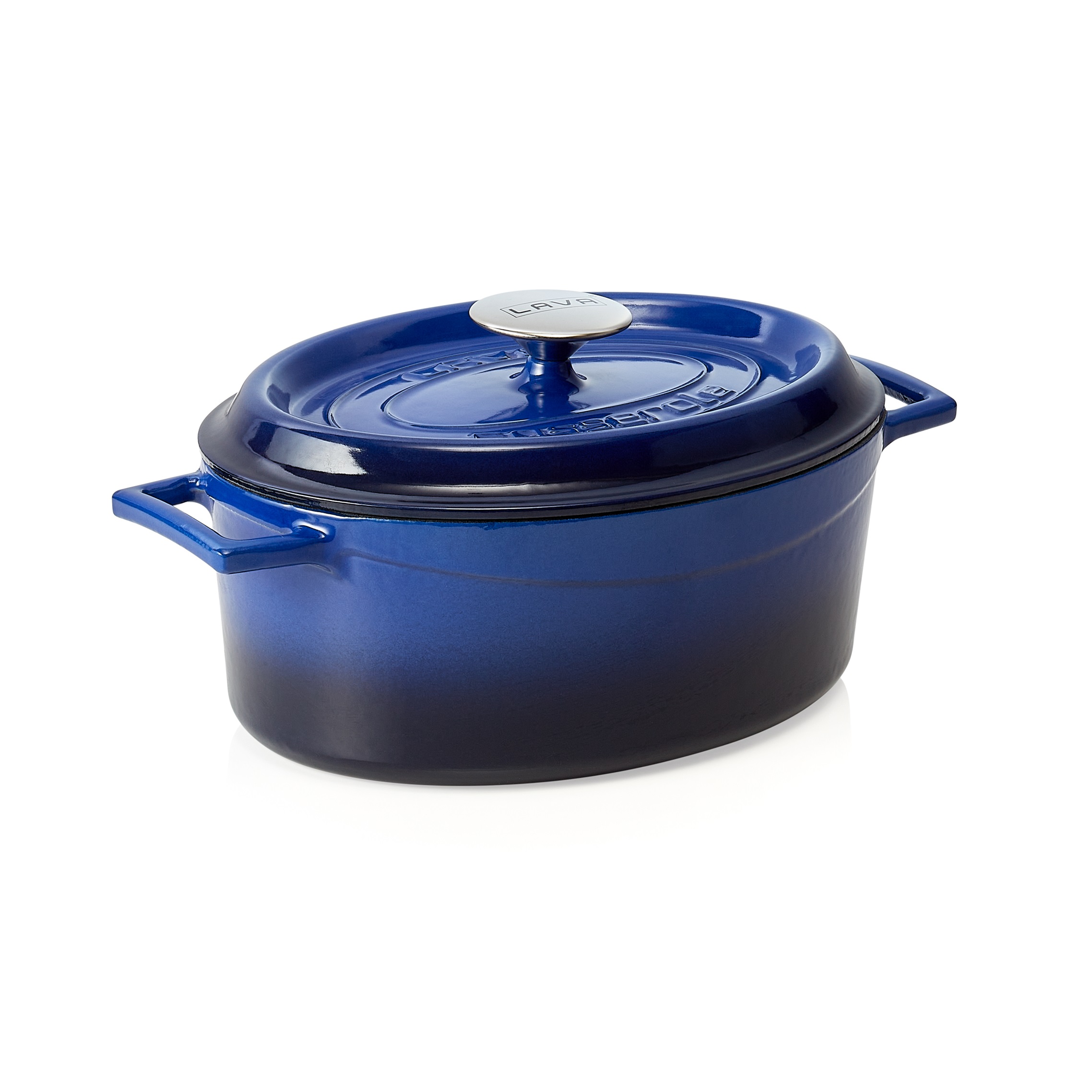 Kasserole oval 28x21x11cm LAVA blau