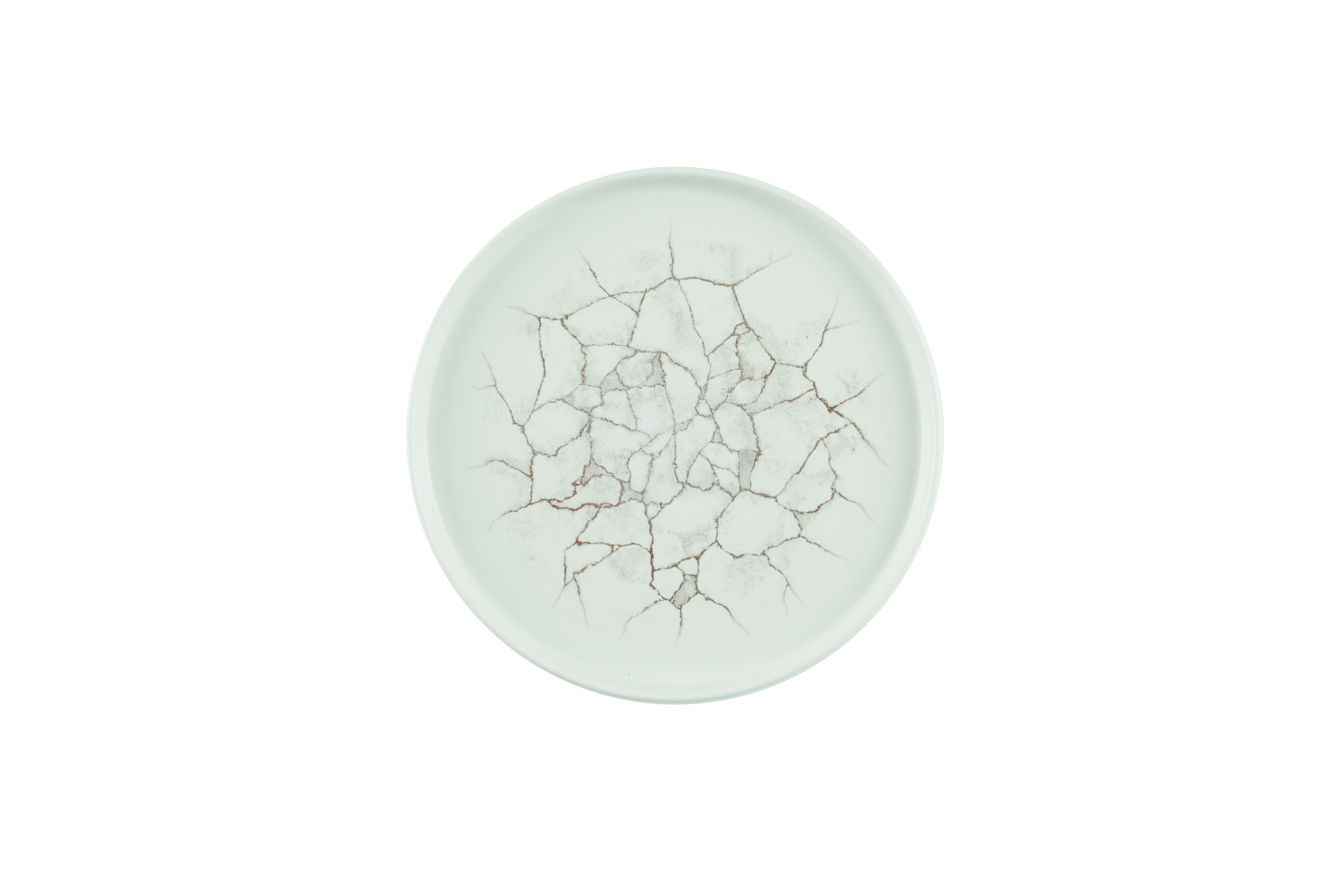 Teller flach walled 26cm KINTSUGI agate grey