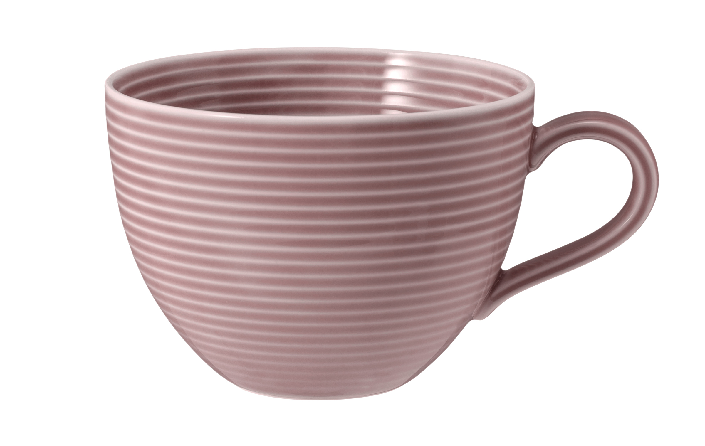 Milchkaffeetasse rund mit Relief 0,35l mit Relief BEAT altrosa