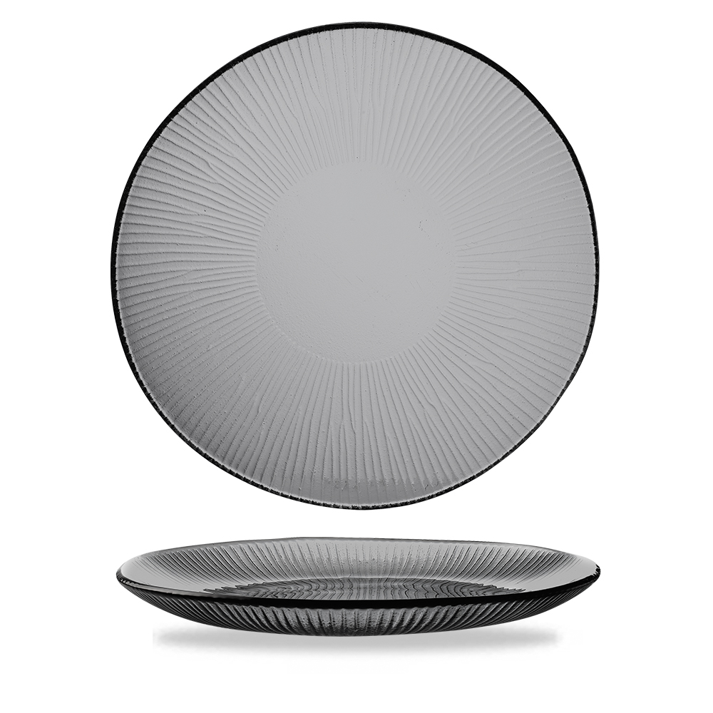 Glasteller organic 29,5cm BAMBOO GLASS dusk