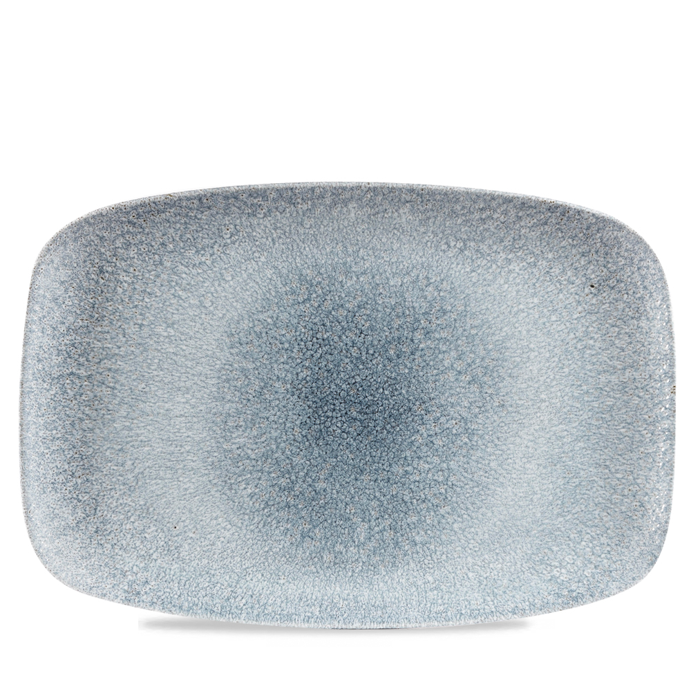 Platte eckig 34,4x23,4cm RAKU Topaz blue
