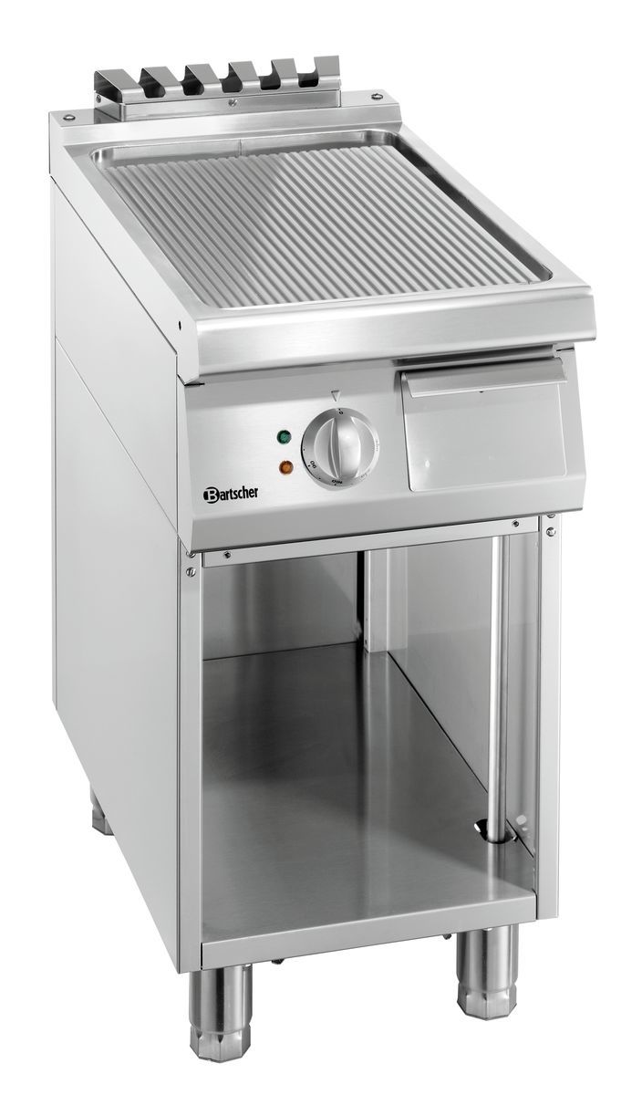 127668 Elektro-Griddleplatte gerillt 1 Zone 400V Unterbau offen