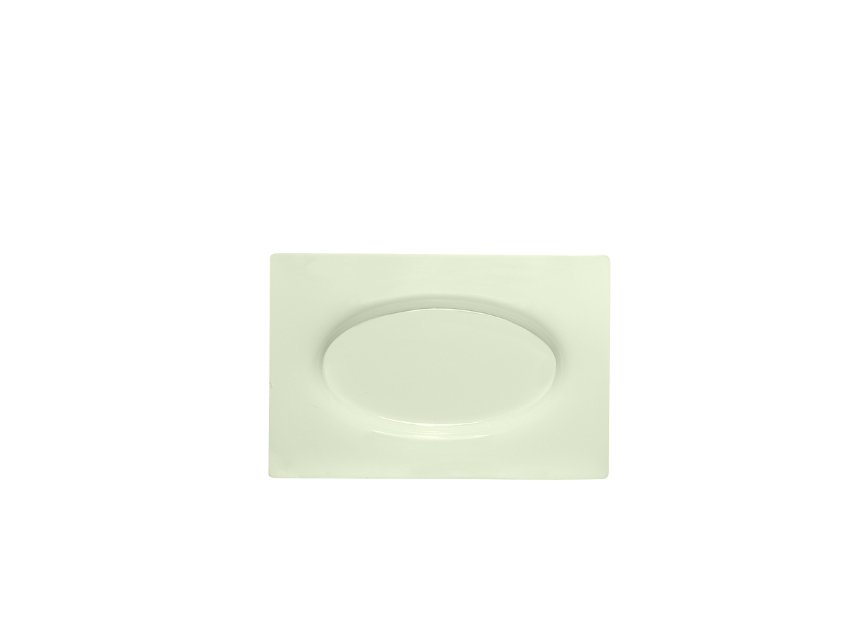 08007 Teller eckig glatt 21x14cm GENERATION creme