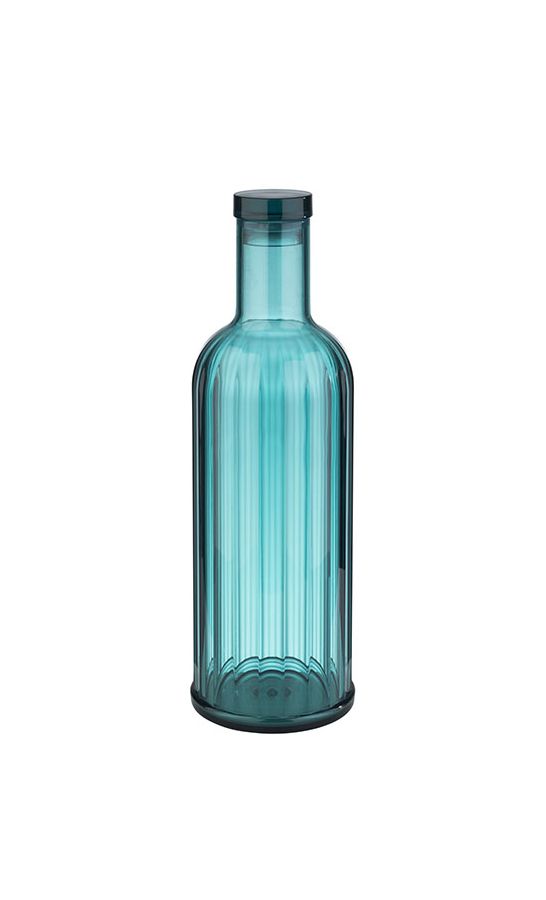 Flasche STRIPES blau Ø 9 cm, H: 28,5 cm, 1 Liter Kunststoff