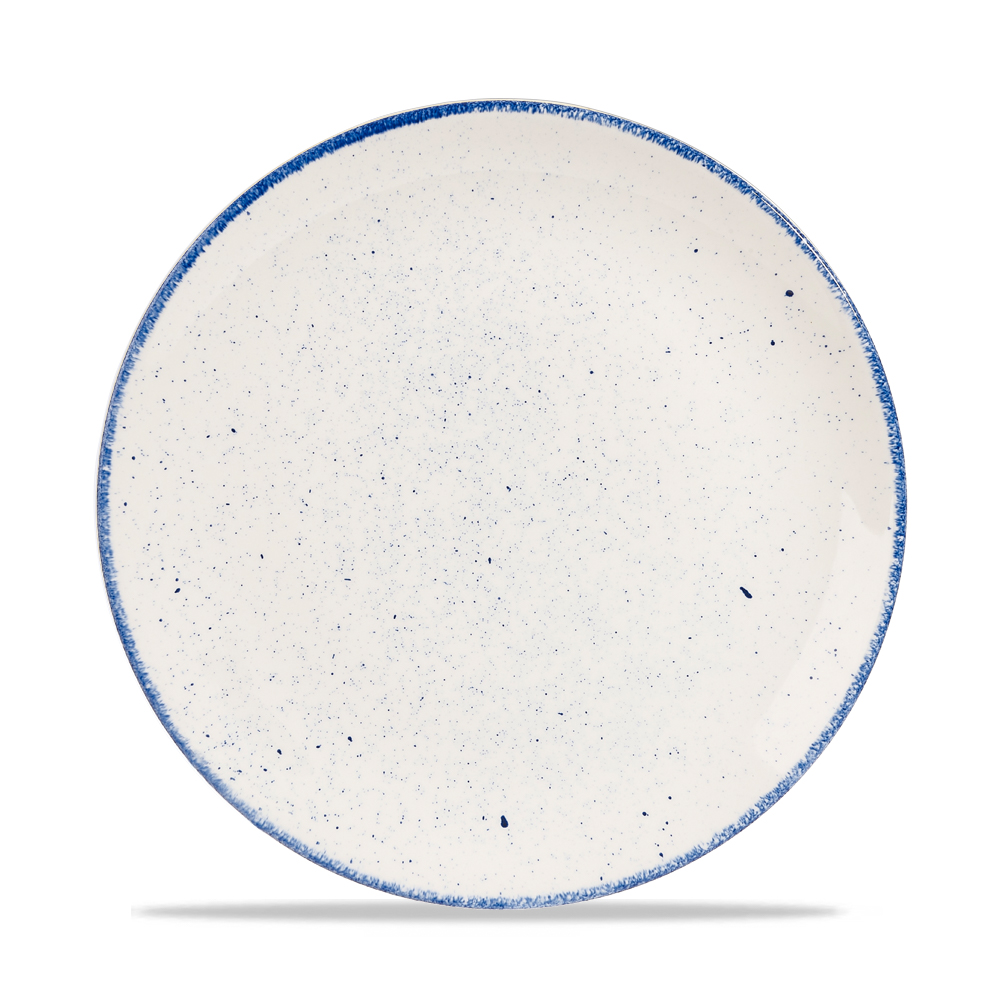 Teller flach coup 26cm STONECAST HINTS indigo
