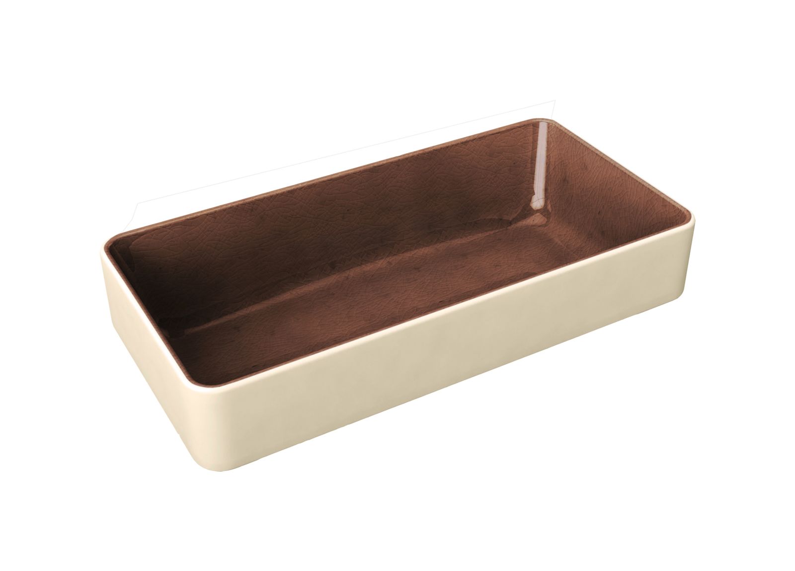 Schale tief eckig 18x9cm NARA braun