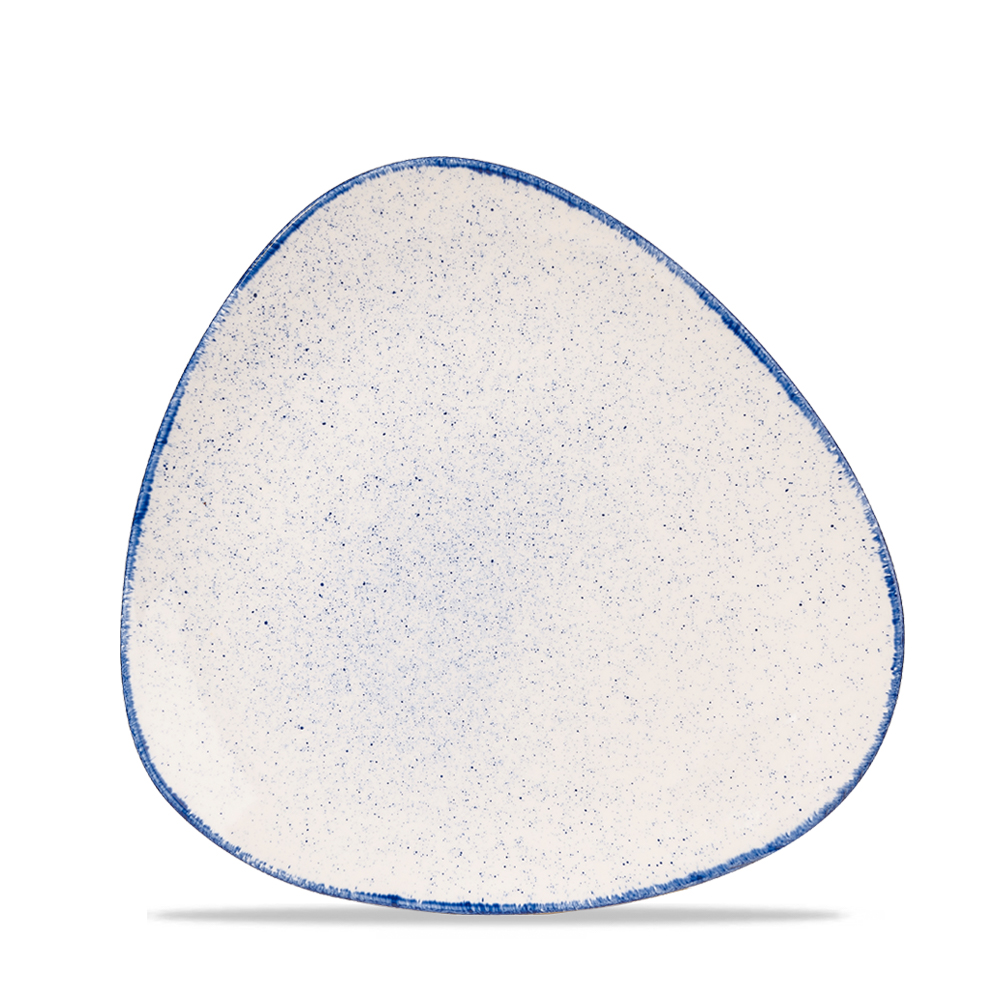 Teller dreieckig 22,9cm STONECAST HINTS indigo