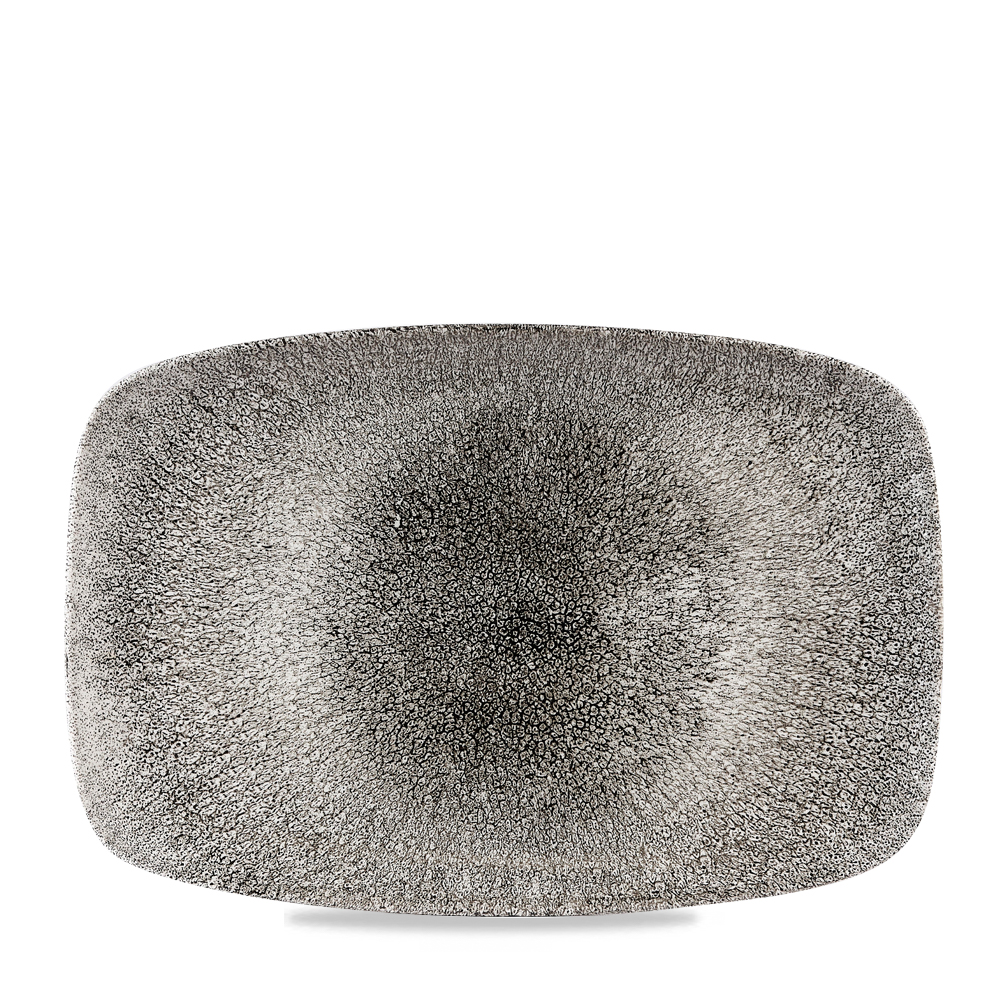 Platte eckig 34,4x23,4cm RAKU Quartz black