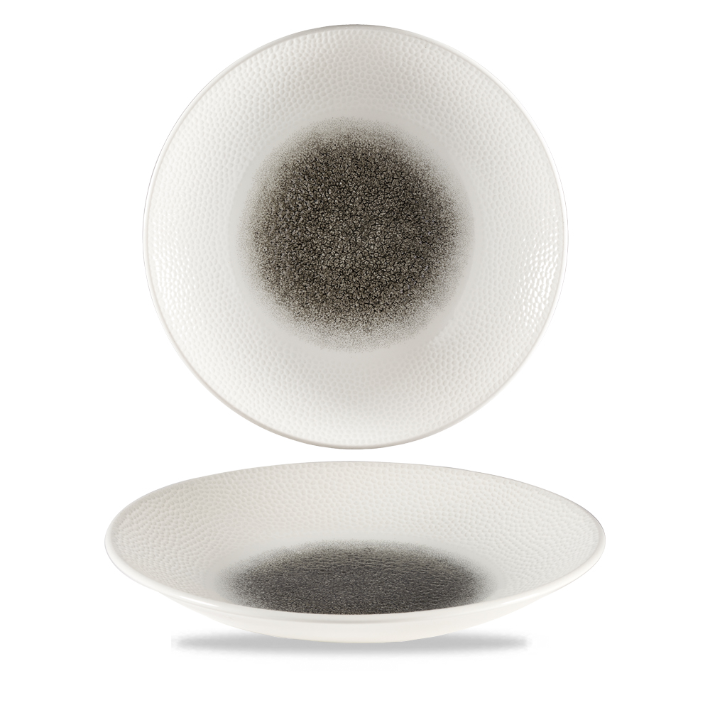Teller tief coup 27cm RAKU quartz black